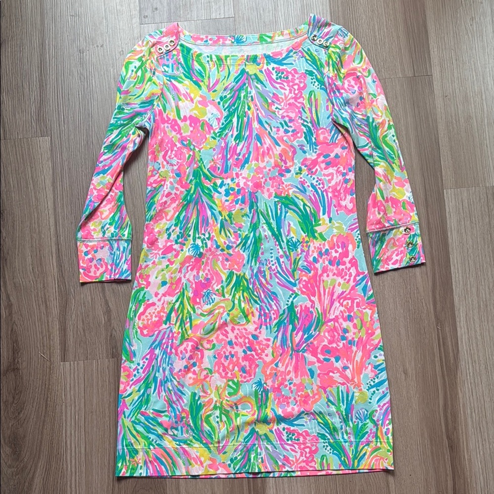 Lilly Pulitzer Pink and Green Floral Dress